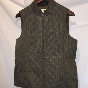 Talbots Quilted Vest | Olive Green | Size M